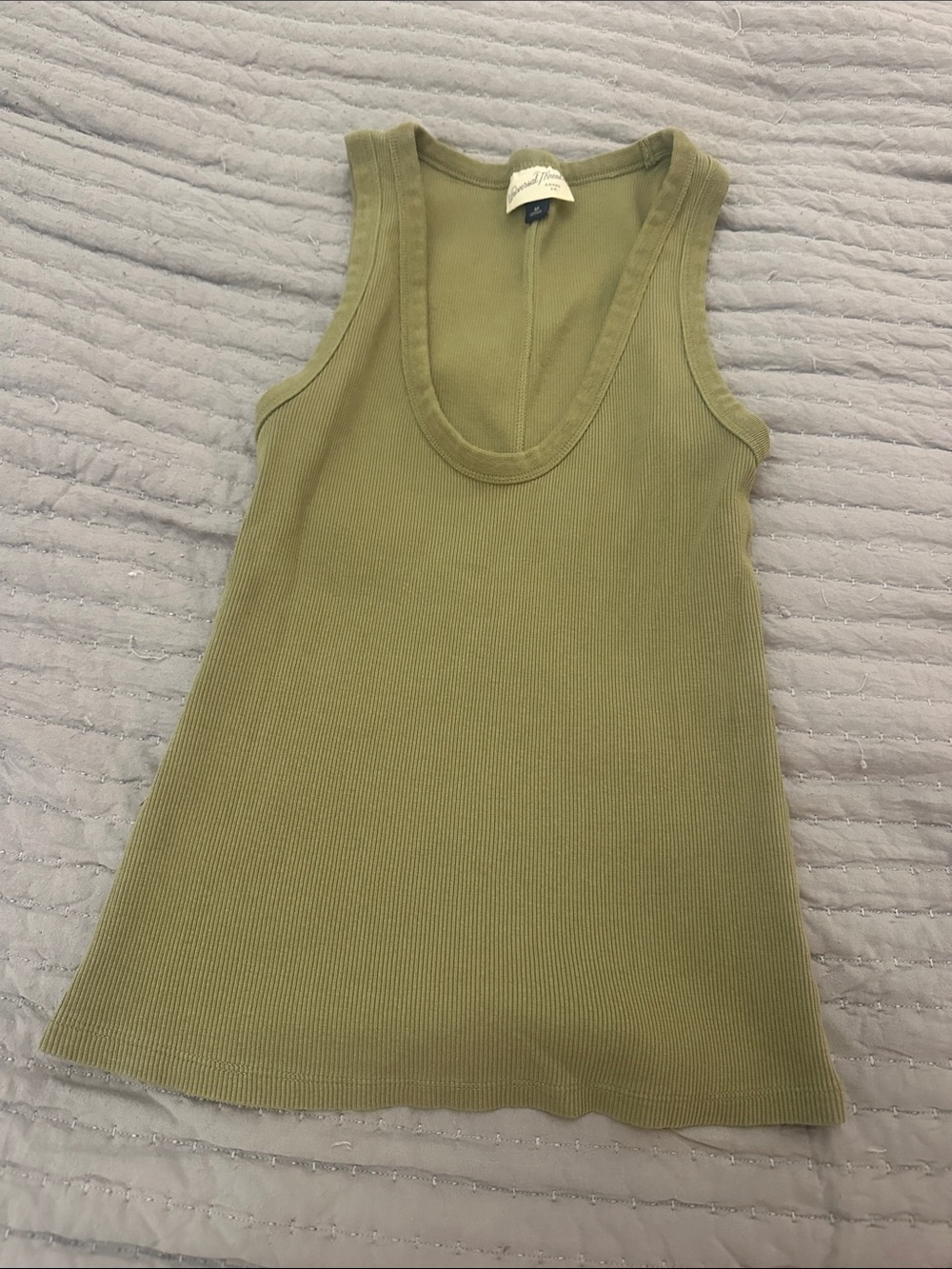 Universal Thread Olive Green Ribbed Tank Top